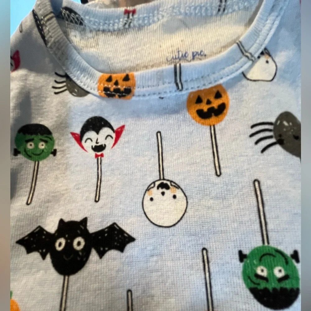 NWT Cutie Pie Dreamers Infant 100% Cotton Halloween Candy 4-piece Sleep Set